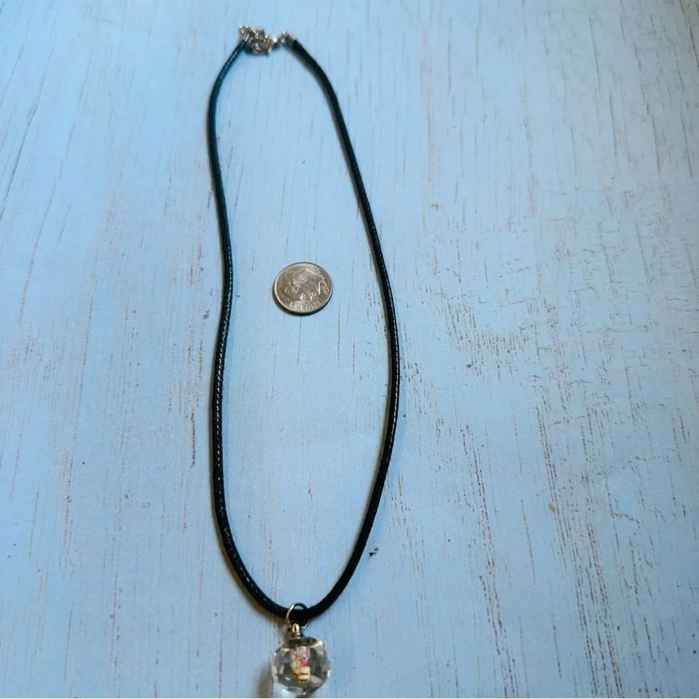 Asian Symbol Gold‎ Beads Crystal Water Pendant Necklace